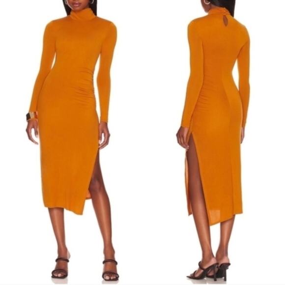 Camila Coelho Revolve Benita Midi Dress in Burnt Orange Size Large